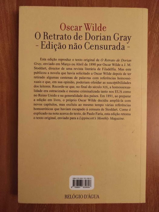 Oscar Wilde - Retrato Dorian Gray (Novo-Portes gratuitos)