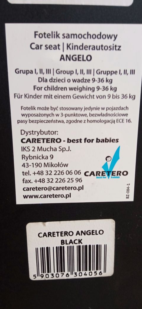 Fotelik dziecięcy Caretero Angelo 9-36 kg