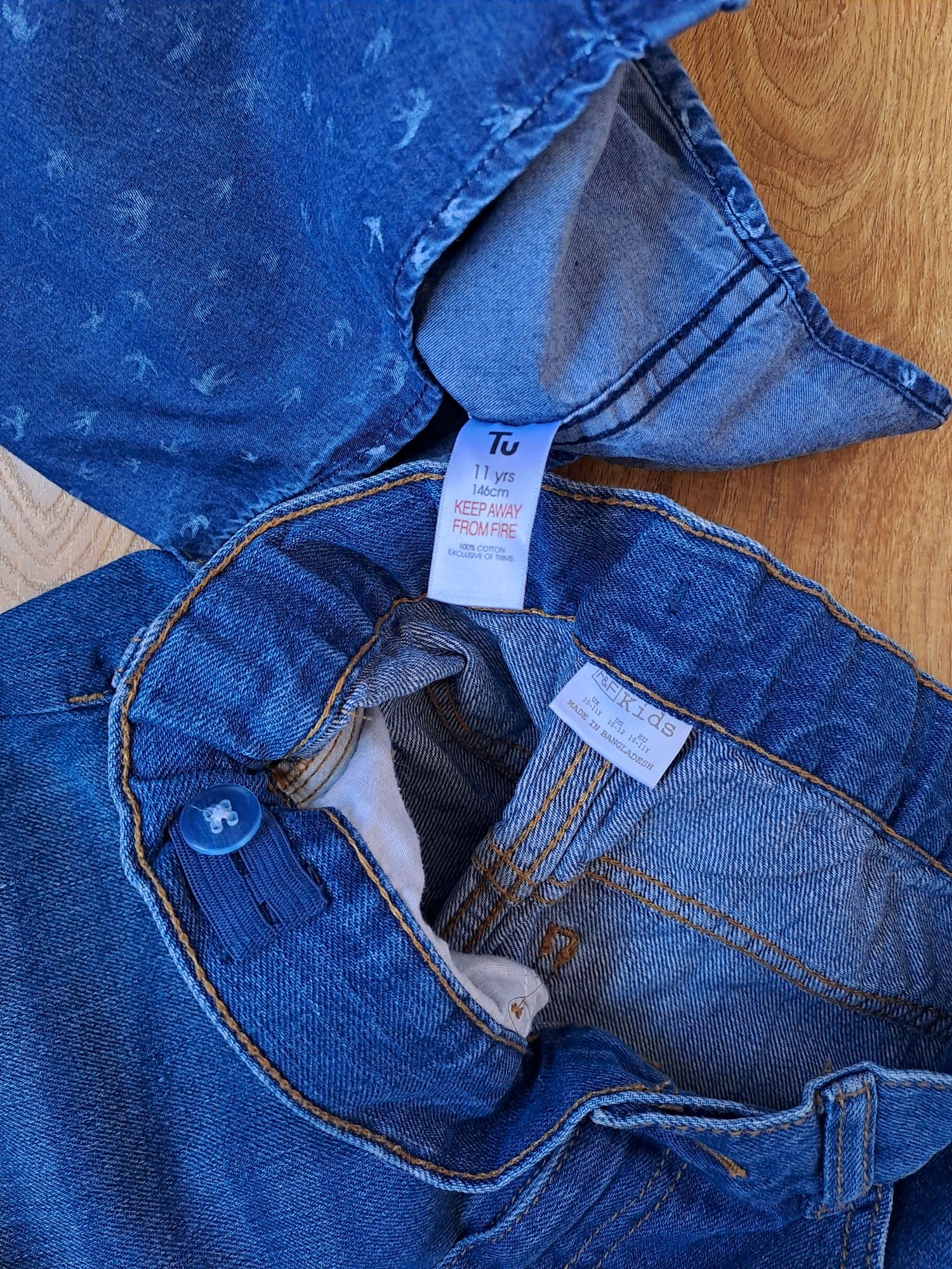 Джинсовый набор/Джинсовые шорты/джинсовая рубашка с коротким рукавом