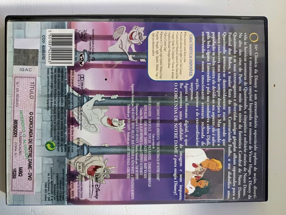 DVD Disney o corcunda de nôtre Dame