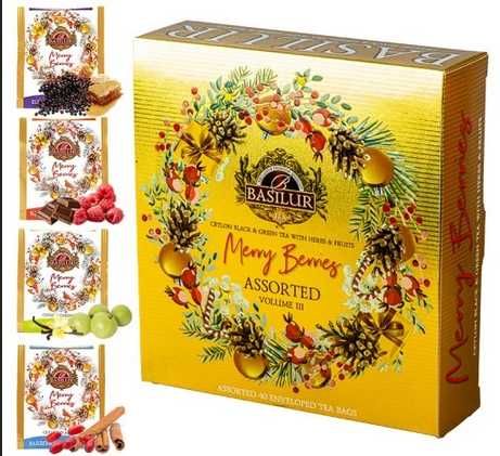 Zestaw herbat zimowych Basilur MERRY BERRIES VOL. III 40szt. 4 smaki
