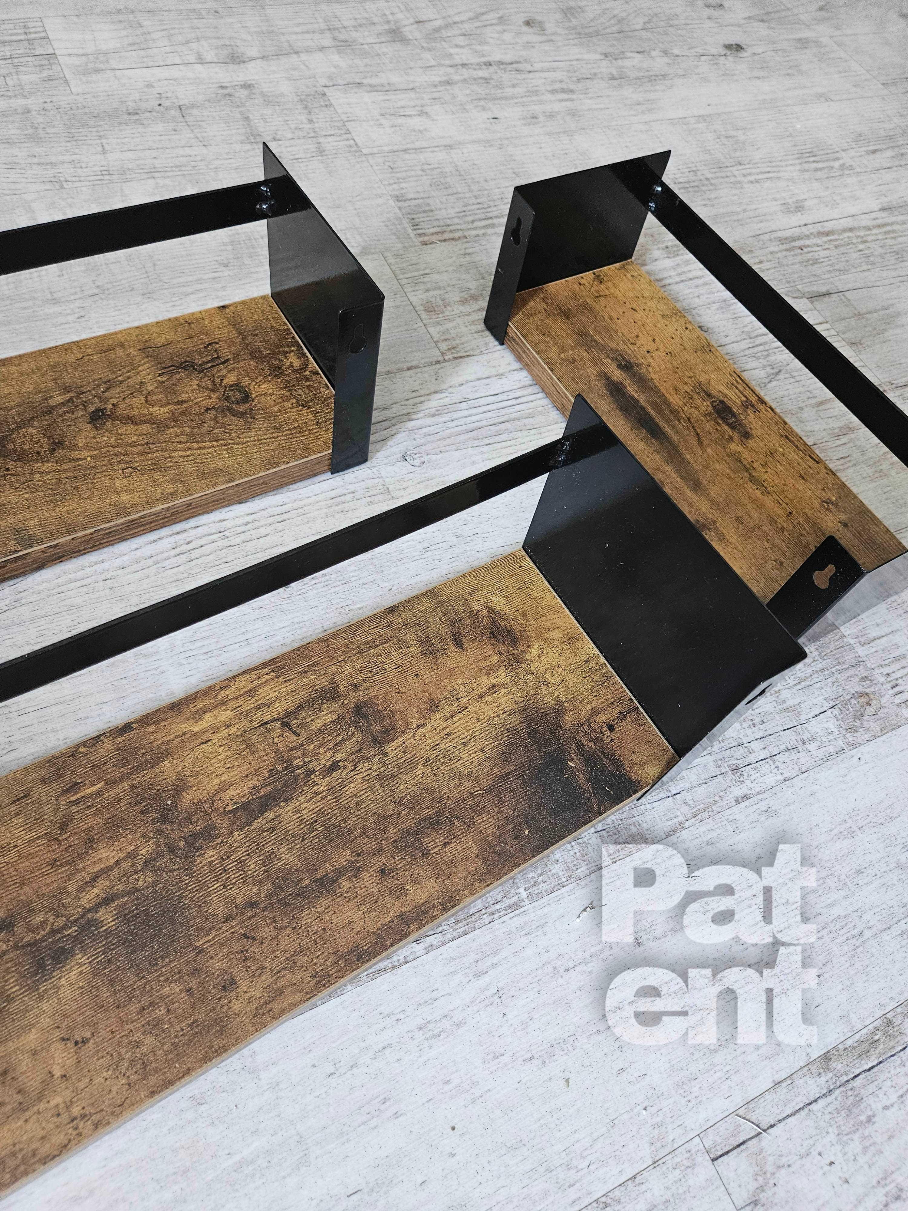 Półka łazienkowa 3 sztuki loft retro na ścianę ścienne dekoracja