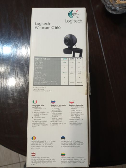 Веб-камера со встроенным микрофоном и коррекцией шума Logitech  C160