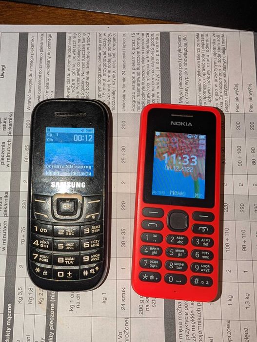 Nokia 130 RM-1035 и  Samsung GT-E1200i
