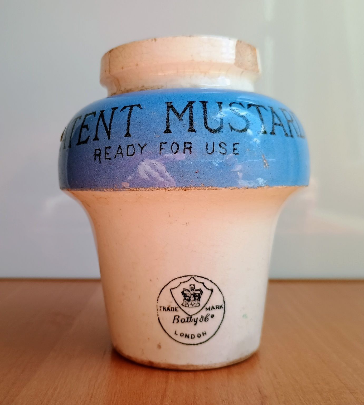 Oryginalny porcelanowy słoik na musztardę Batty & Co