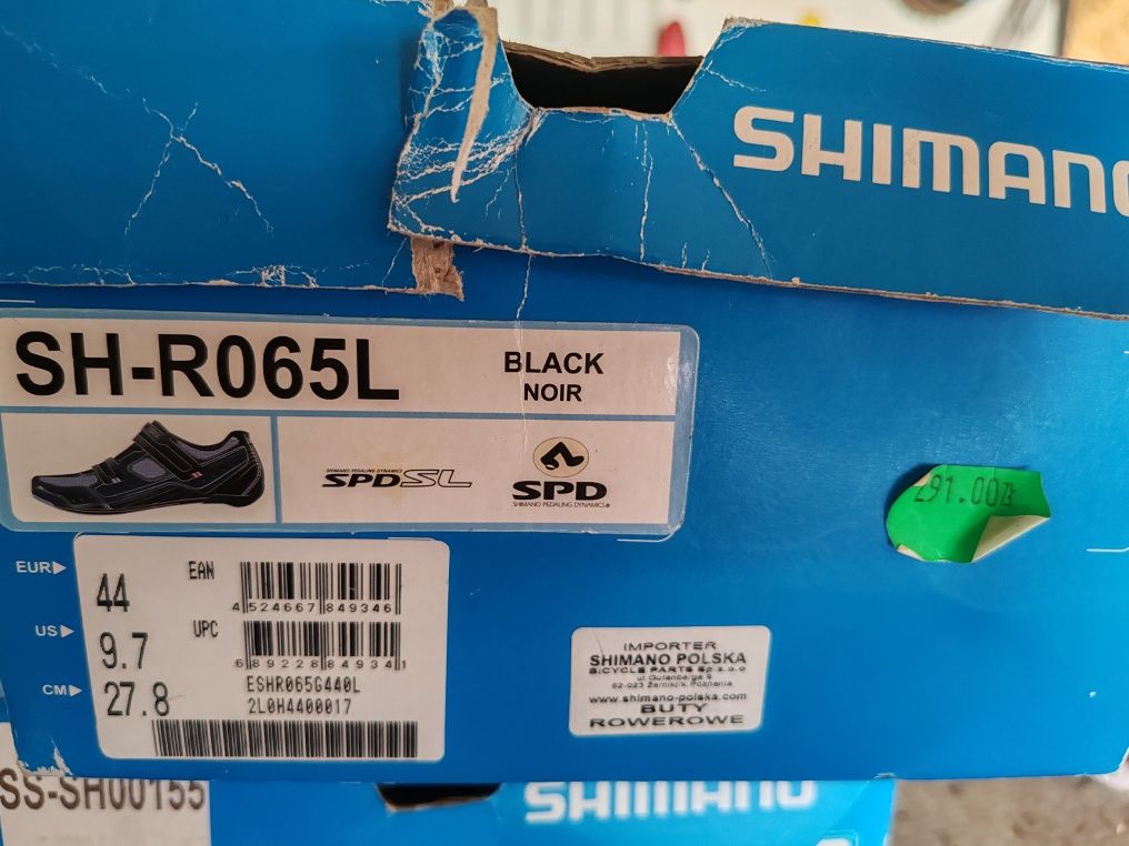 Buty rowerowe szosowe Shimano SH-R065L roz. 44 czarne SPD SL