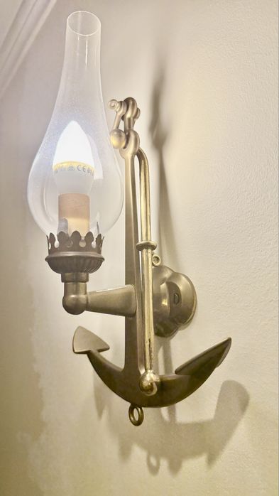 Luminária estilo maritimo sextante e ancora