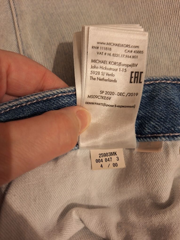 Michael Kors, damskie spodnie dżinsowe boyfriend, r. XS