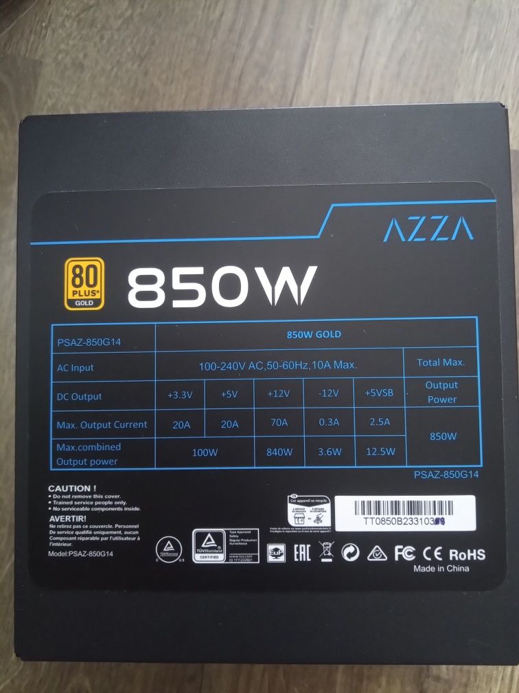Блок живлення AZZA PSAZ-850G 80 plus gold