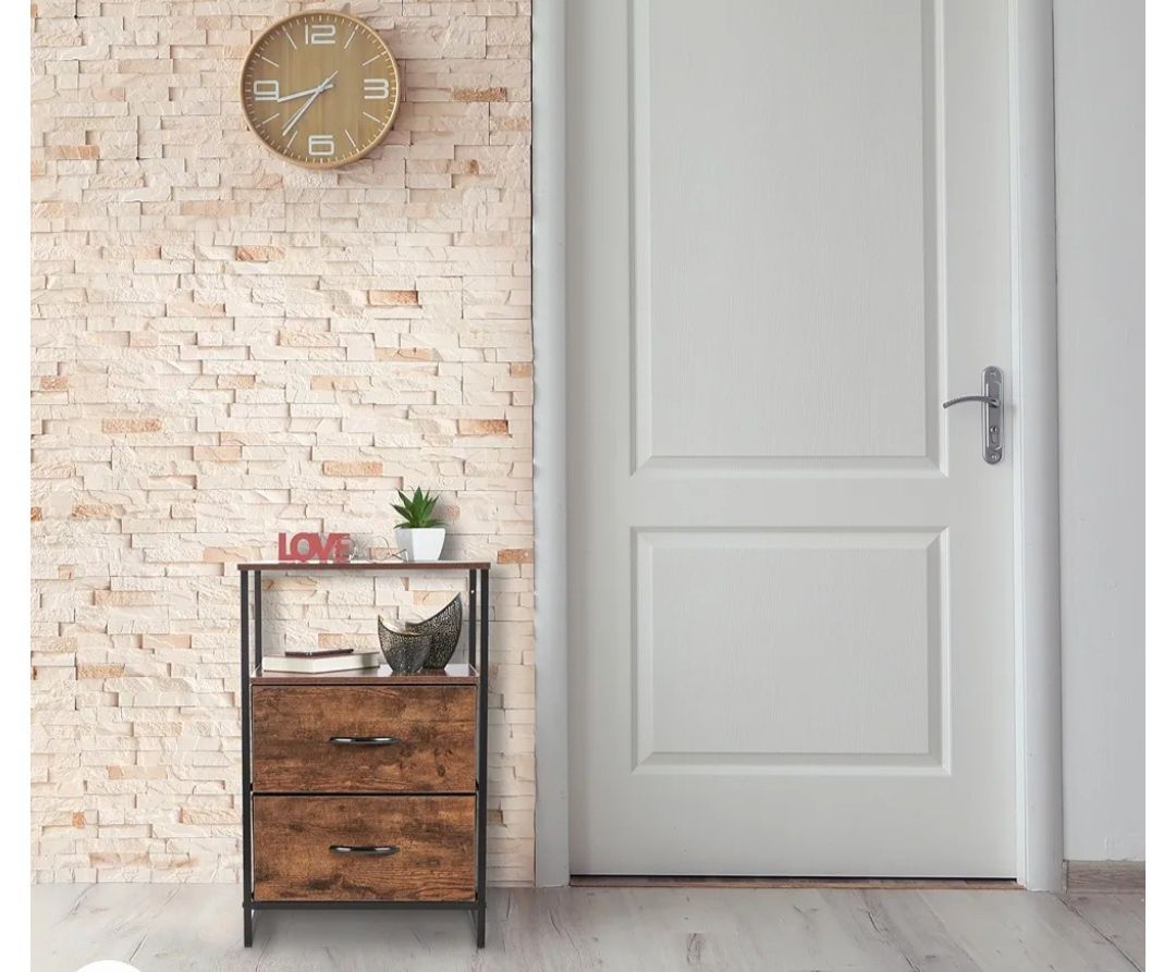 Relaxdays Stolik nocny szafka szafka nocna industrialny, 2 półki, 2 sz