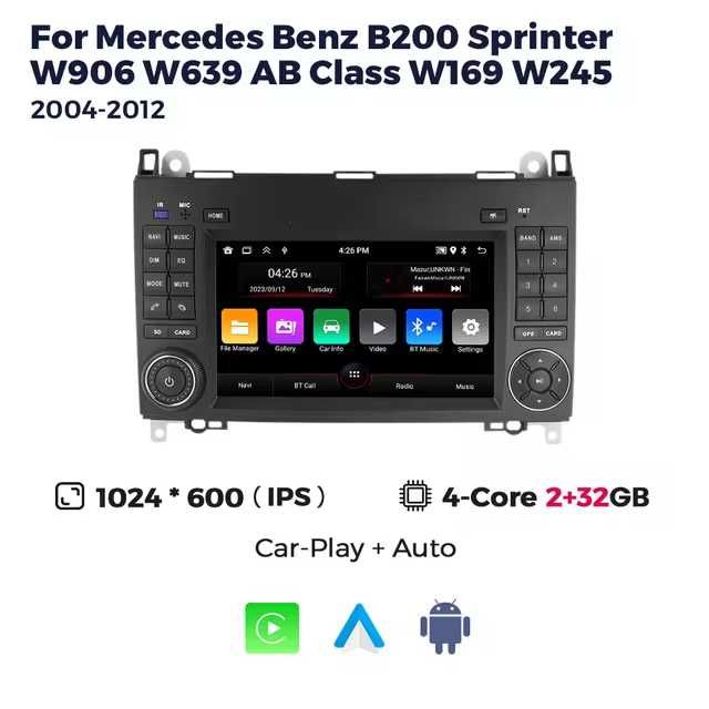 Штатная магнитола Mercedes sprinter vito VW crafter Мерседес Крафтер
