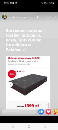 )Materac 160×200  Sprzedam nowy