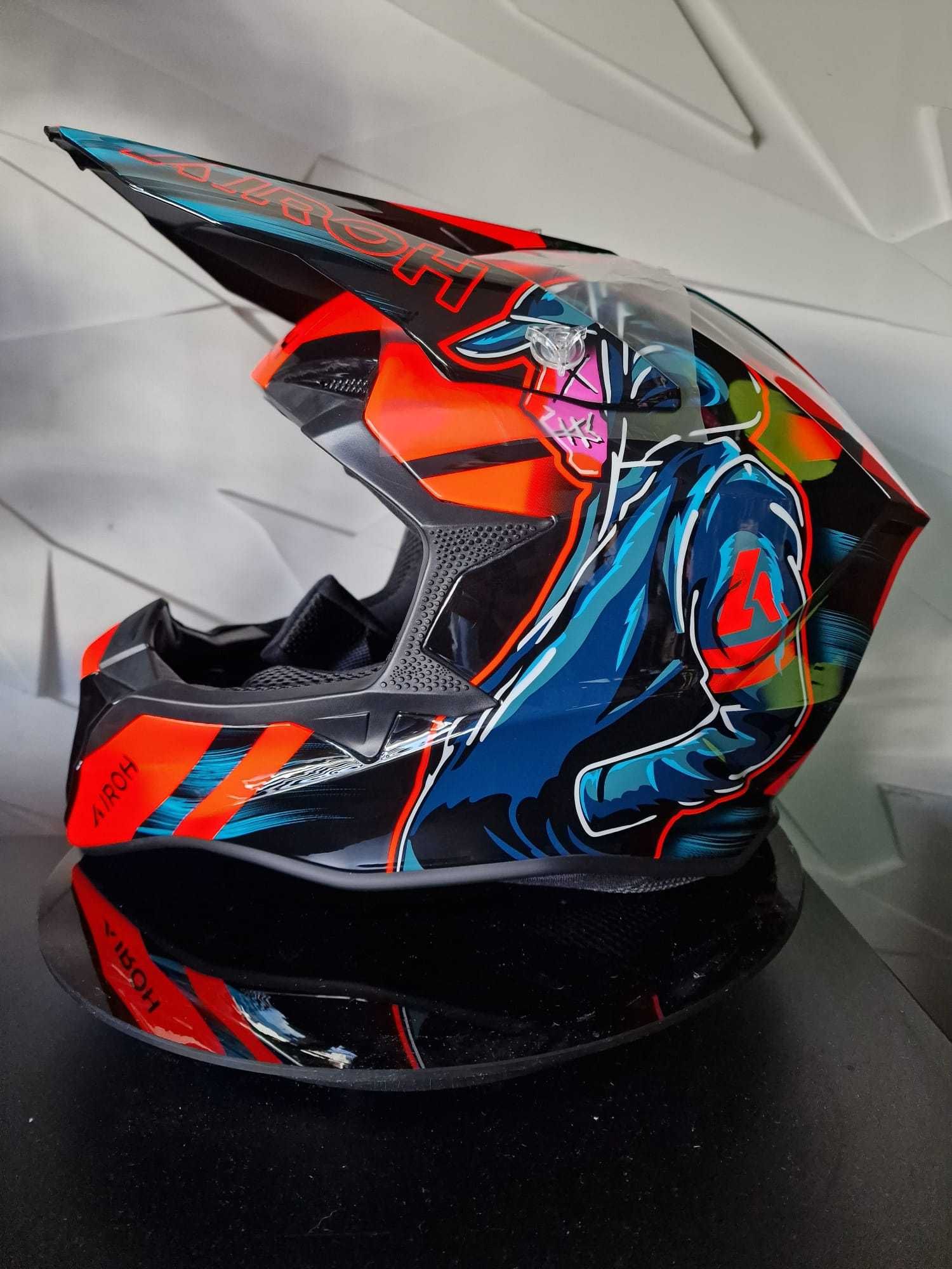 Kask cross Airoh Wraaap Cyber Orange Gloss 'S 'M 'L 'XL sklep GRATISY!
