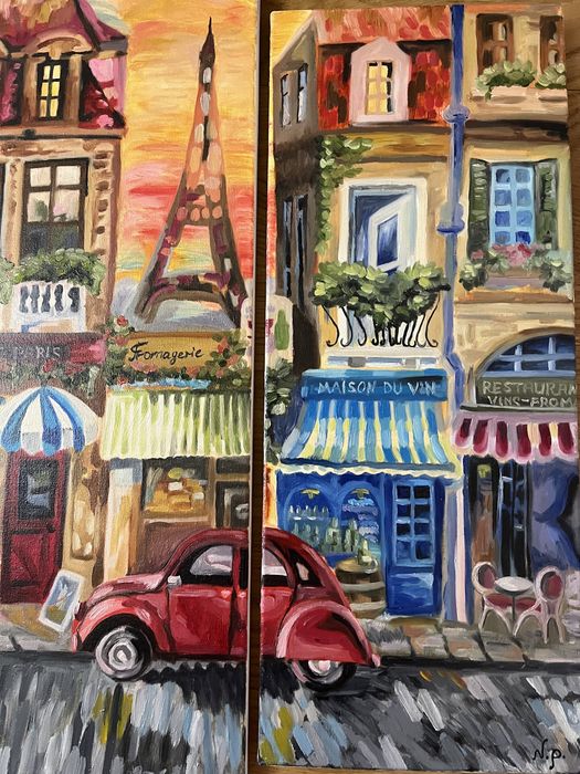 Триптих. Париж. Картина олією