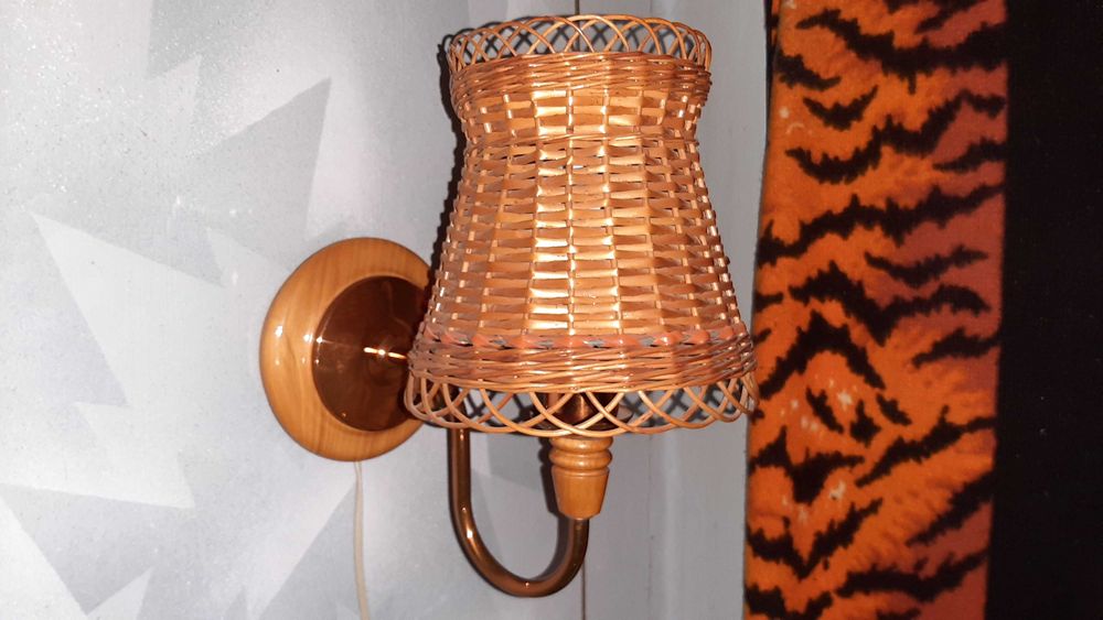 Светильник бра СССР ретро винтаж абажур натуральная лоза хендмейд
