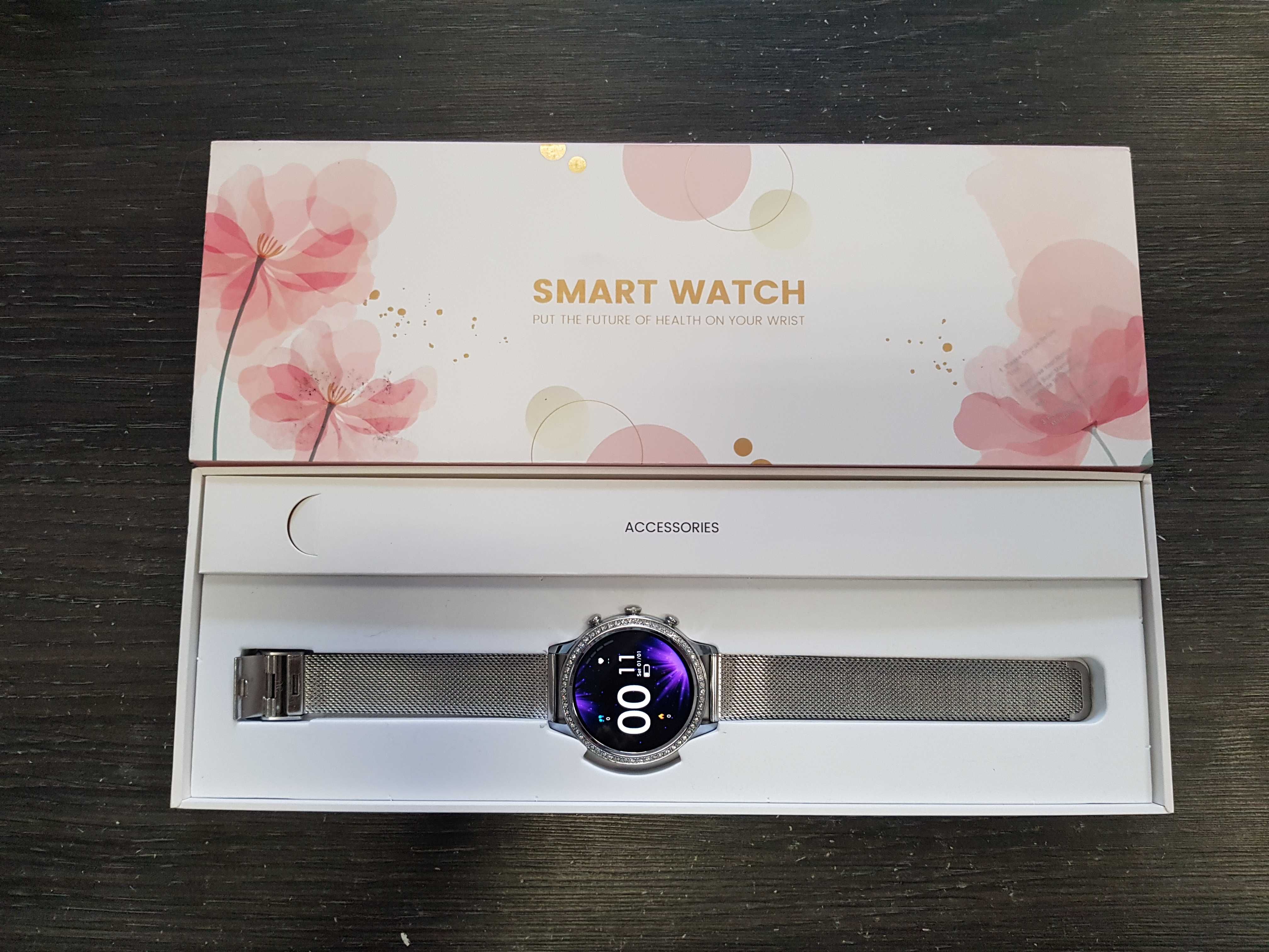 Smartwatch damski silver rozmowy