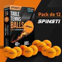 Piłki do ping-ponga SPINSTI -Pomarańczowe 3 gwiazdki40+  ABS- 12SZT