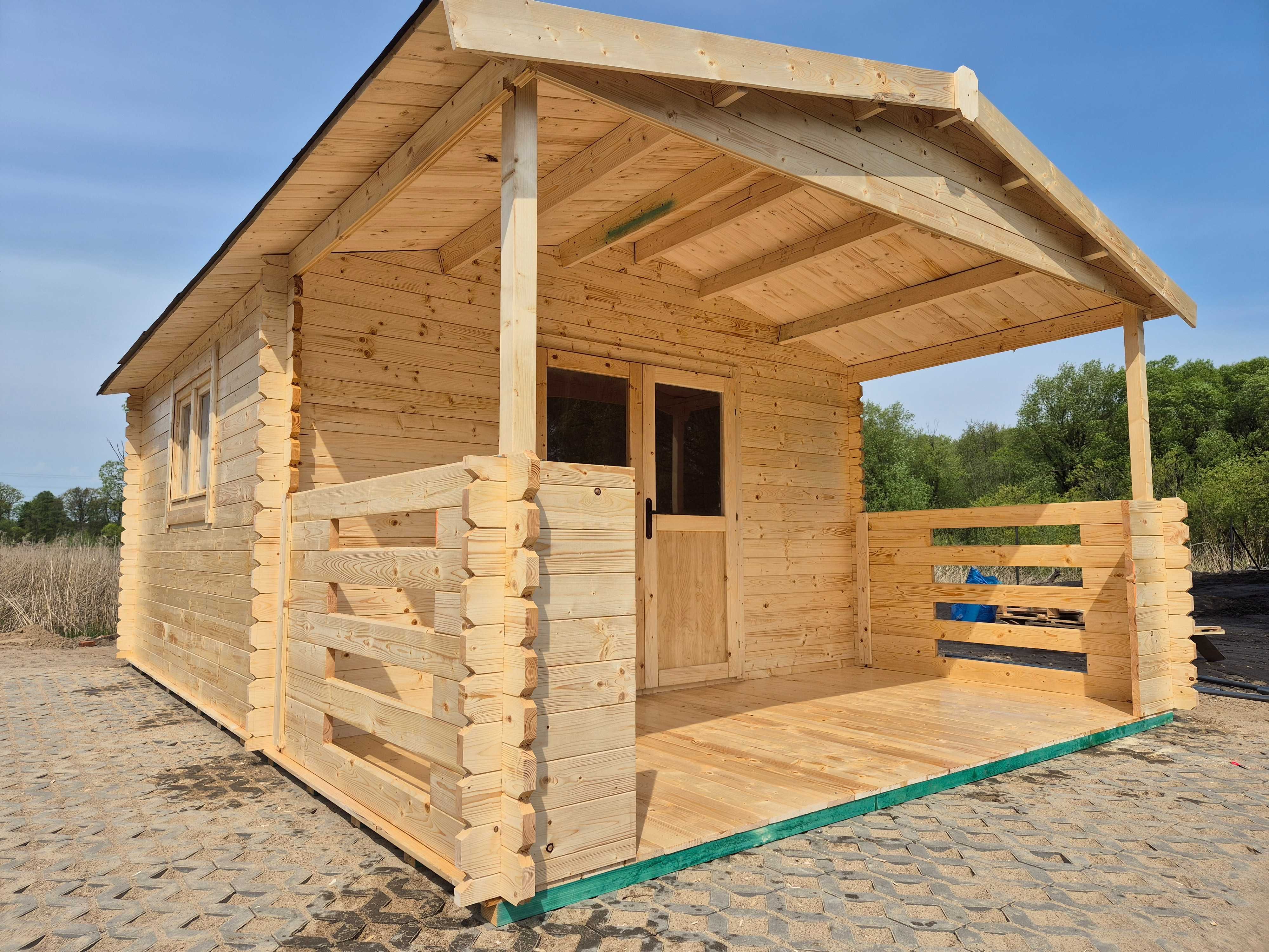 od RĘKI SOLIDNY domek LETNISKOWY+taras 6x4*24m2*ogrodowy*ściany  34mm