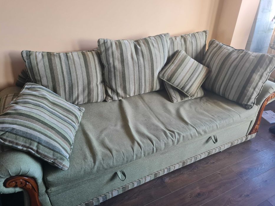 Диван розкладний з подушками самовивіз, сирець