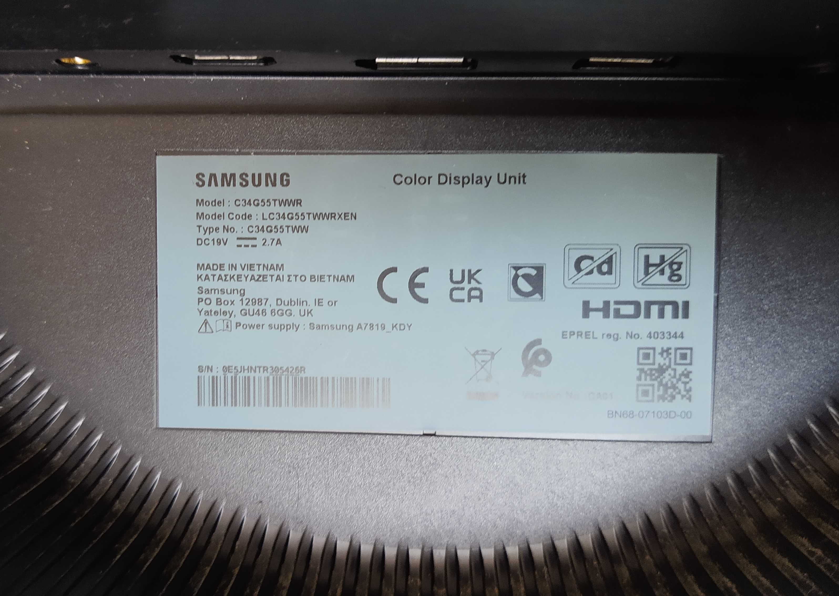 monitor LED Samsung LC34G55TWWRXEN 34 " 3440 x 1440 px VA G5 Odyssey