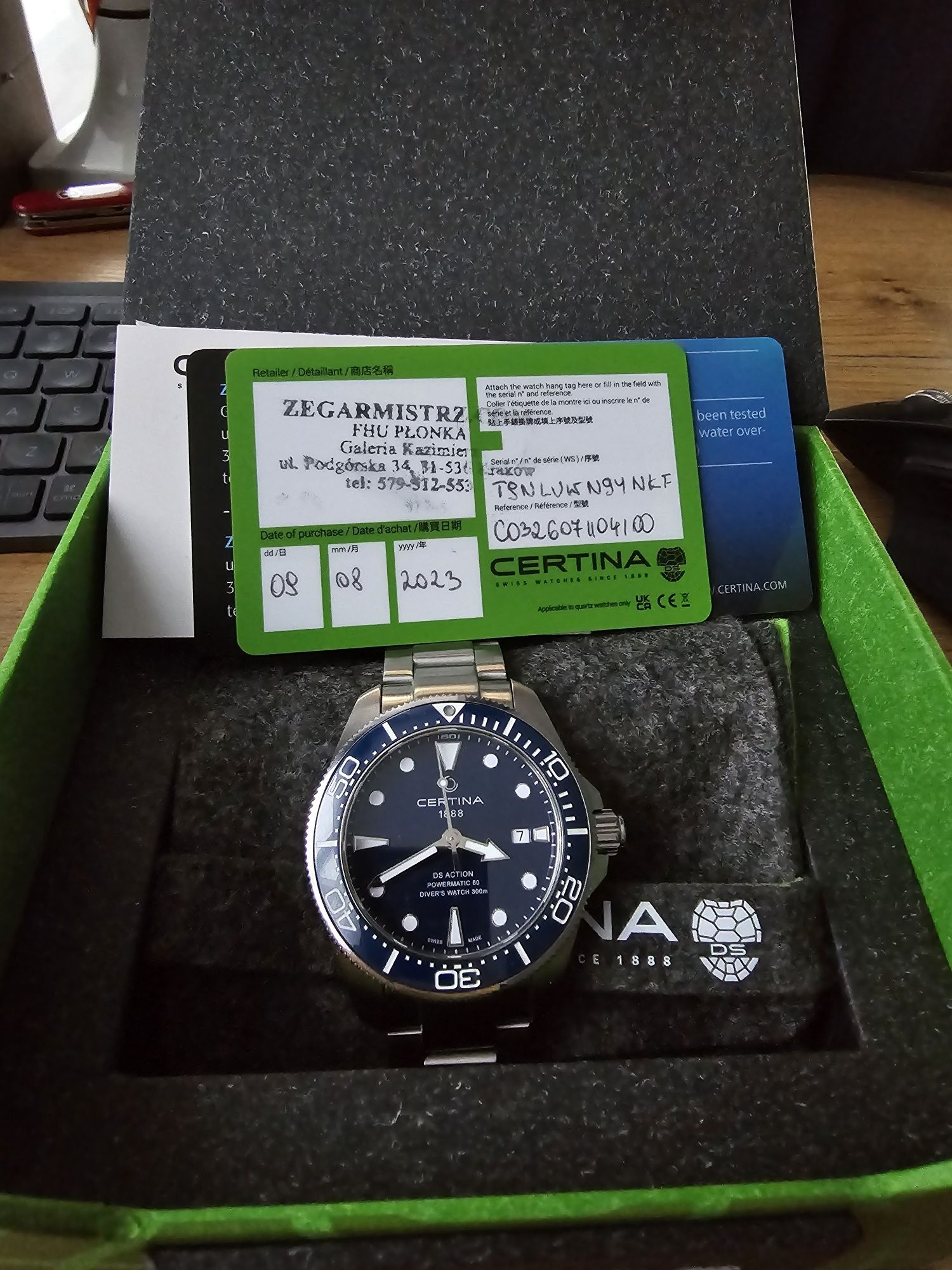 Zegarek Certina DS Action Diver 43 mm Powermatic 80 C032.607.11.041.00