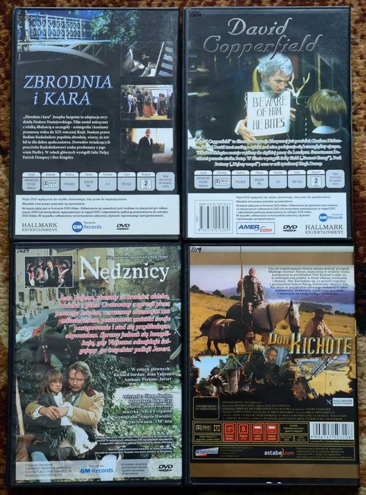 Zestaw 8 filmów na płytach DVD