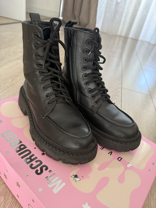 Шкіряні зимові чоботи черевики сапожки zara