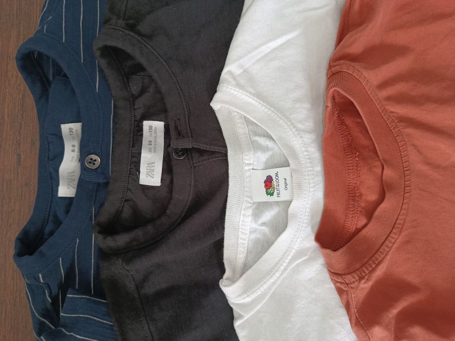 Zara zestaw 4 t-shirtów rozmiar 130 na 7-8 lat.