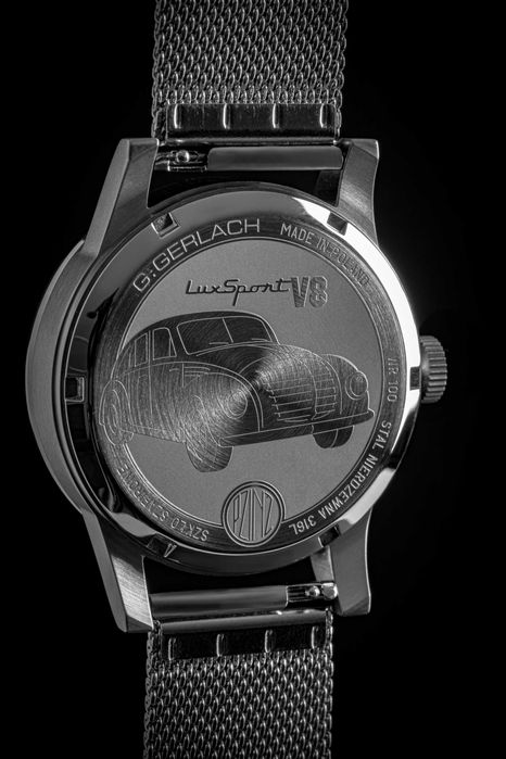 G. Gerlach Lux-Sport Automatyczny zegarek męski pasek + mesh premium