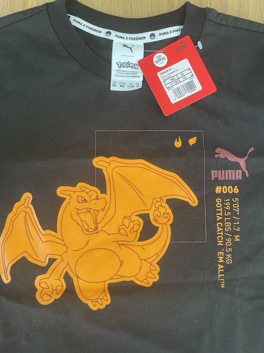 Puma T-Shirt Pokemon 536429 Czarny Regular Fit