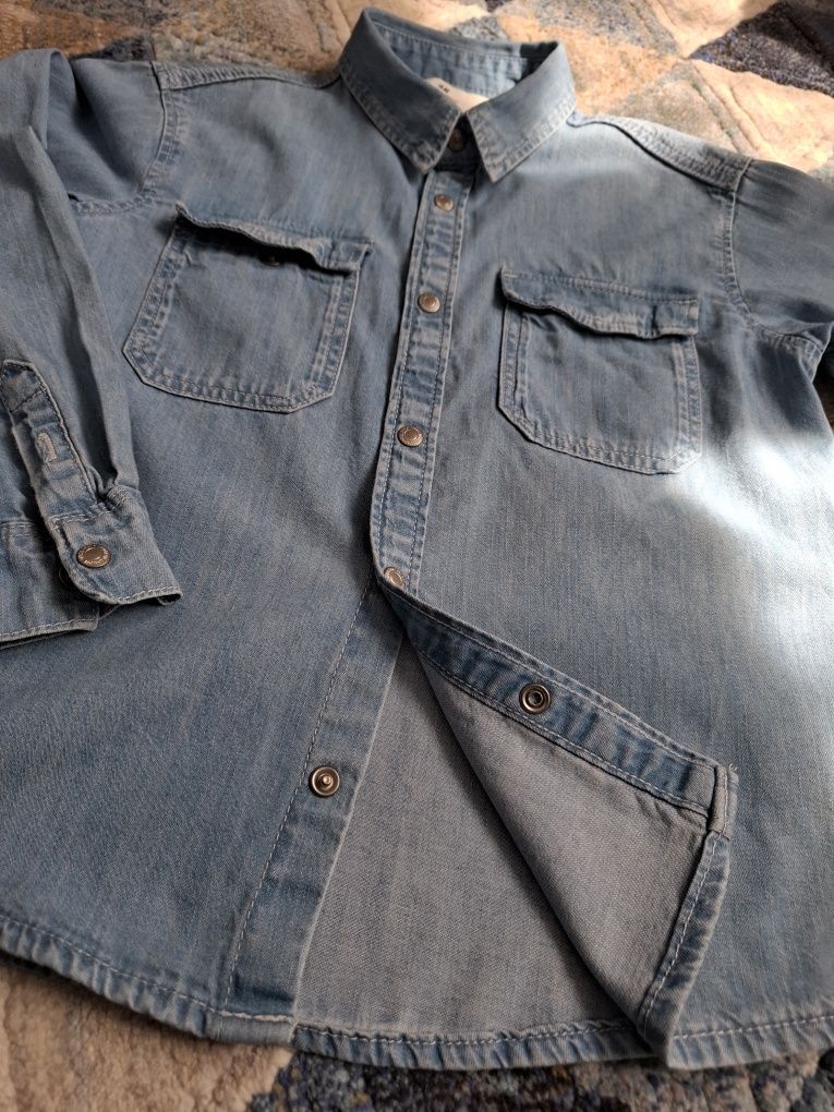 Koszula chłopięca jeansowa H&M 128