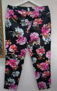 spodnie w kwiaty wiosna lato xl 42