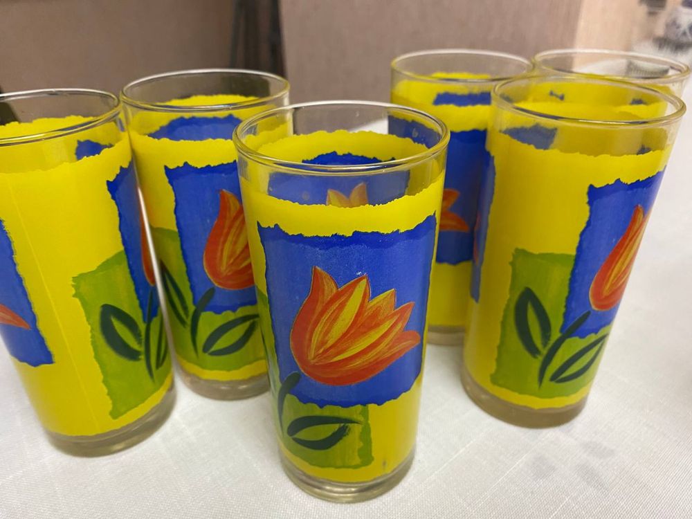 Luminarc стаканы и большие тарелки тюльпаны