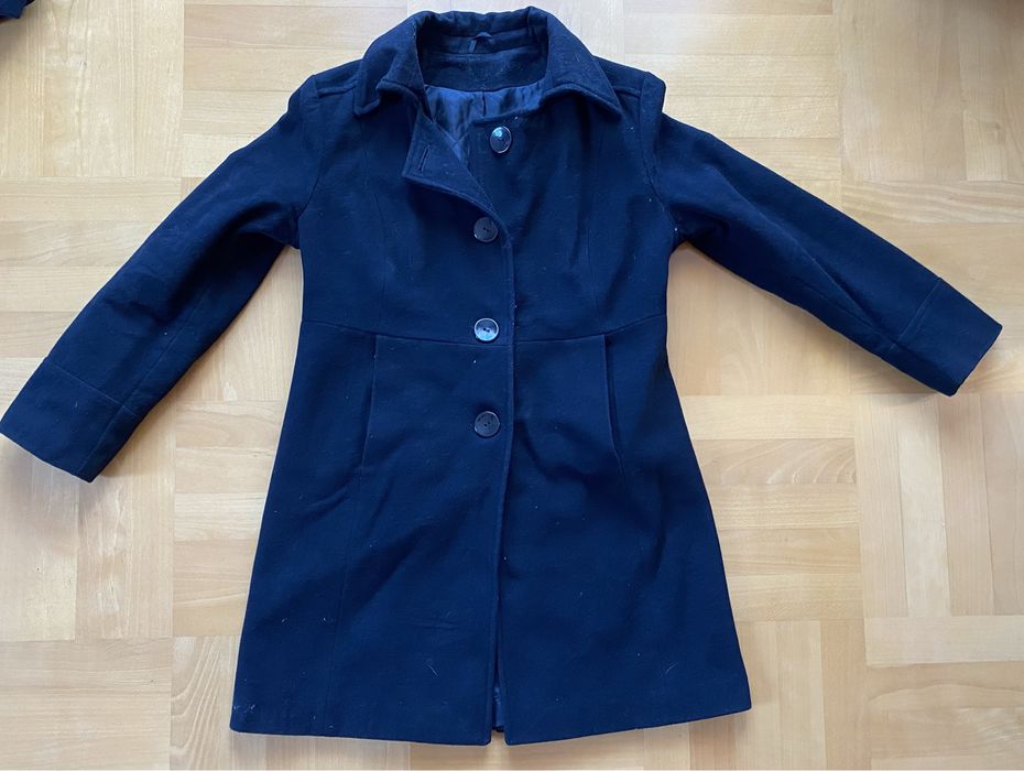 Płaszcz damski klasyczny czarny wełna kaszmir z kołnierzem