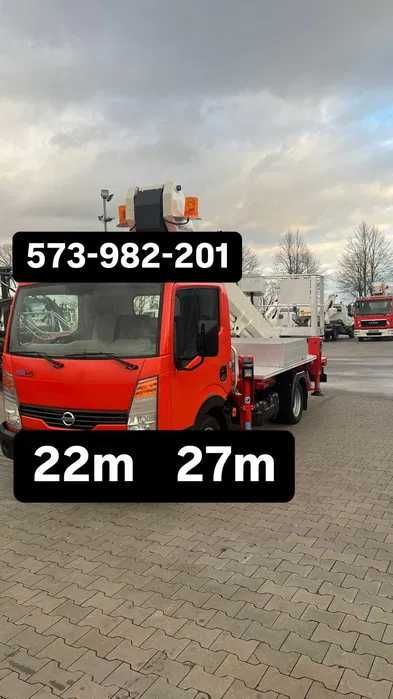 podnośnik koszowy 22m 27m zwyżka zwyżki zwyzki wynajem wycinka drzew