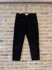 Szerokie spodnie szachownica cropp jeans