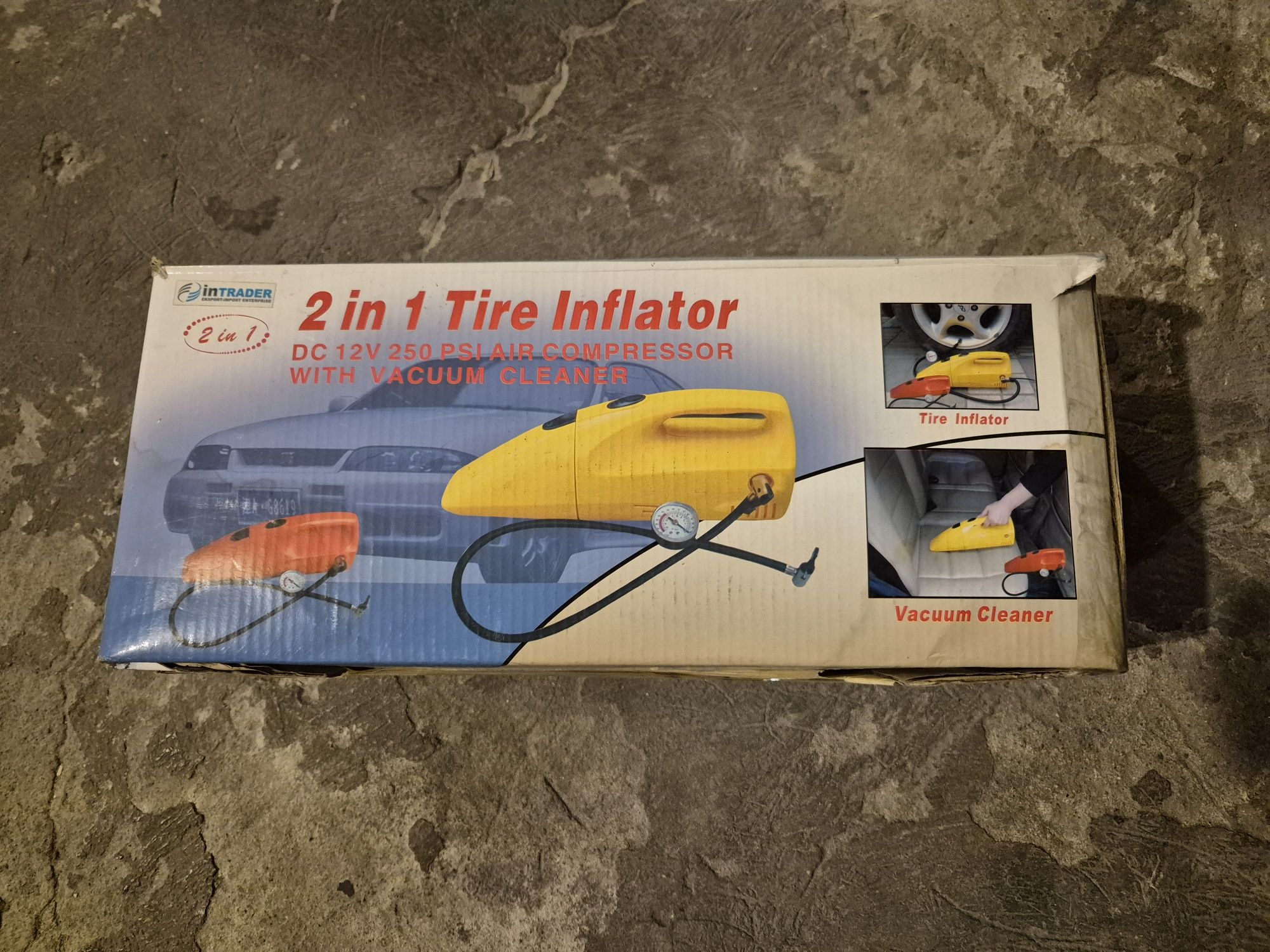Odkurzacz z mini kompresorem 2w1 12v