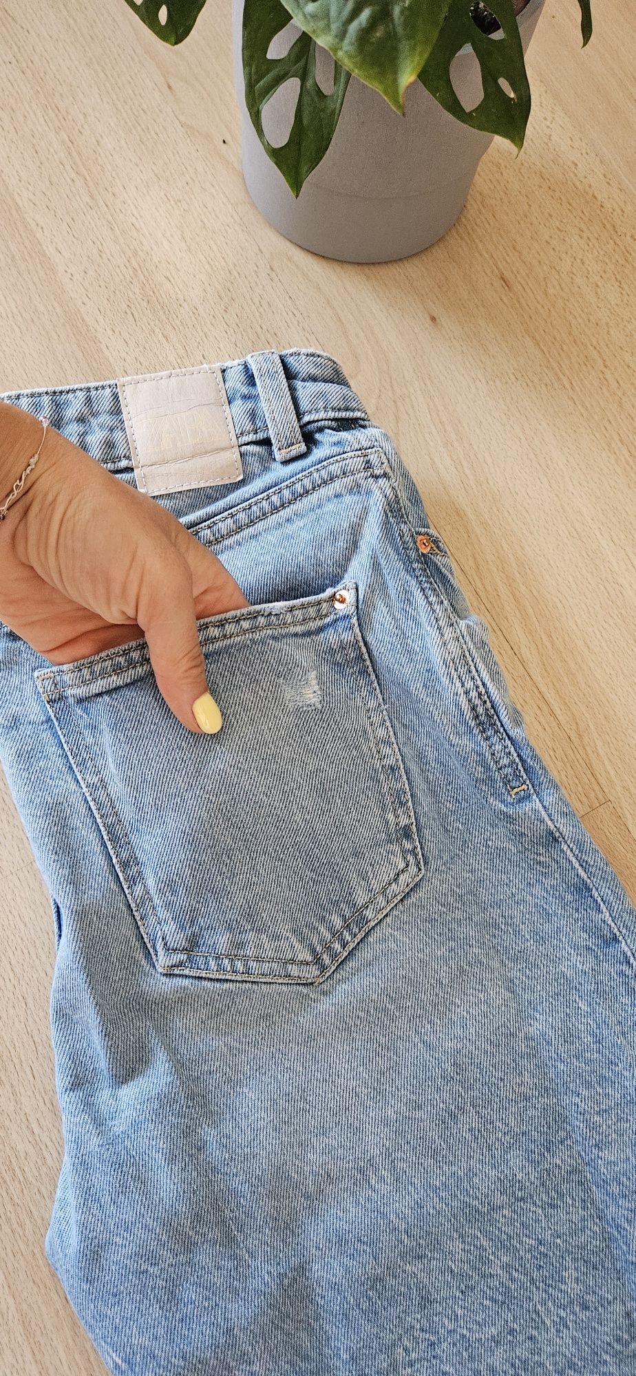 Boyfriend jeansy wysoki stan basic zara 36 S