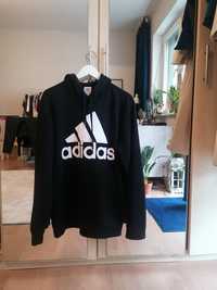 Bluza z kapturem Adidas czarna używana stan dobry L