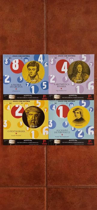 Livros sobre Fibonacci, Leibniz, Pitágoras, Galois - 2 euros os quatro