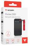 Твердотельный накопитель Verbatim Pocket SSD 2 ТБ Черный/красный