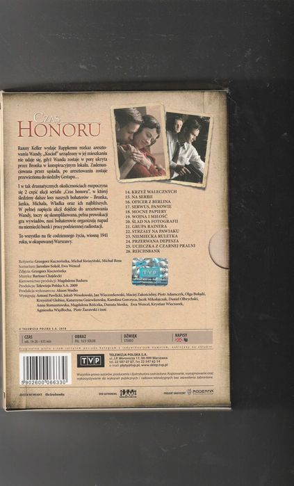 CZAS HONORU - sezon 2 serial TVP [ BOX 4 DVD ]