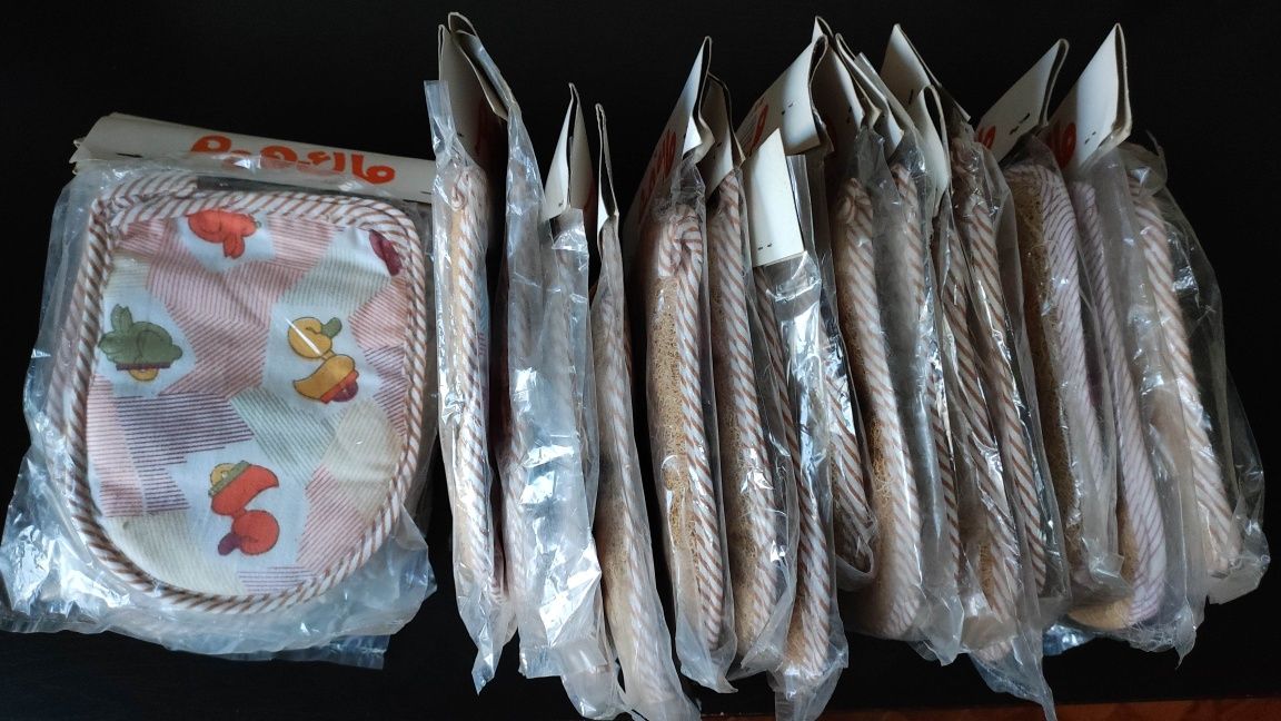 6 luvas de banho vegetal