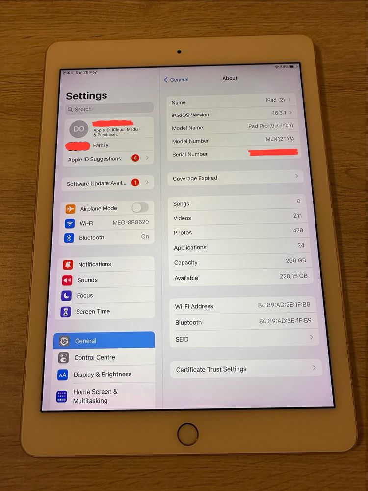 Ipad Pro 9.7 (256GB) / Ipad mini 2 Gen(16GB)