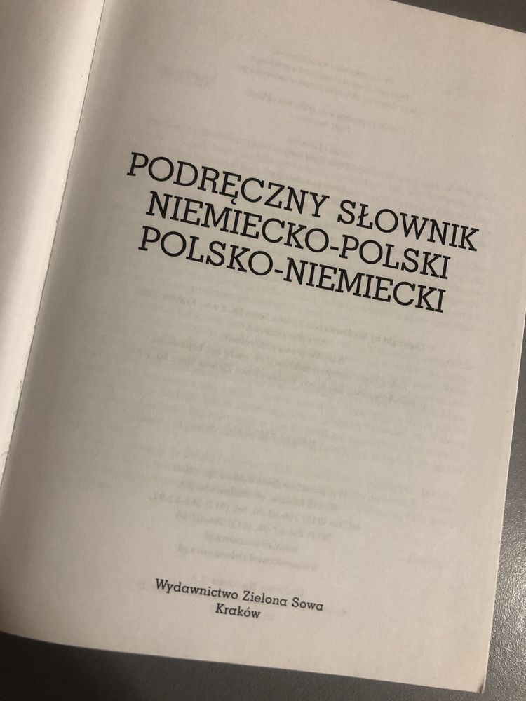 Podręczny słownik niemiecko-polski polsko-niemiecki zielona sowa