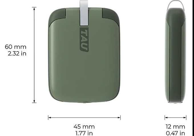 TAU® by Rolling Square - 3in1 Emergency keyring power bank