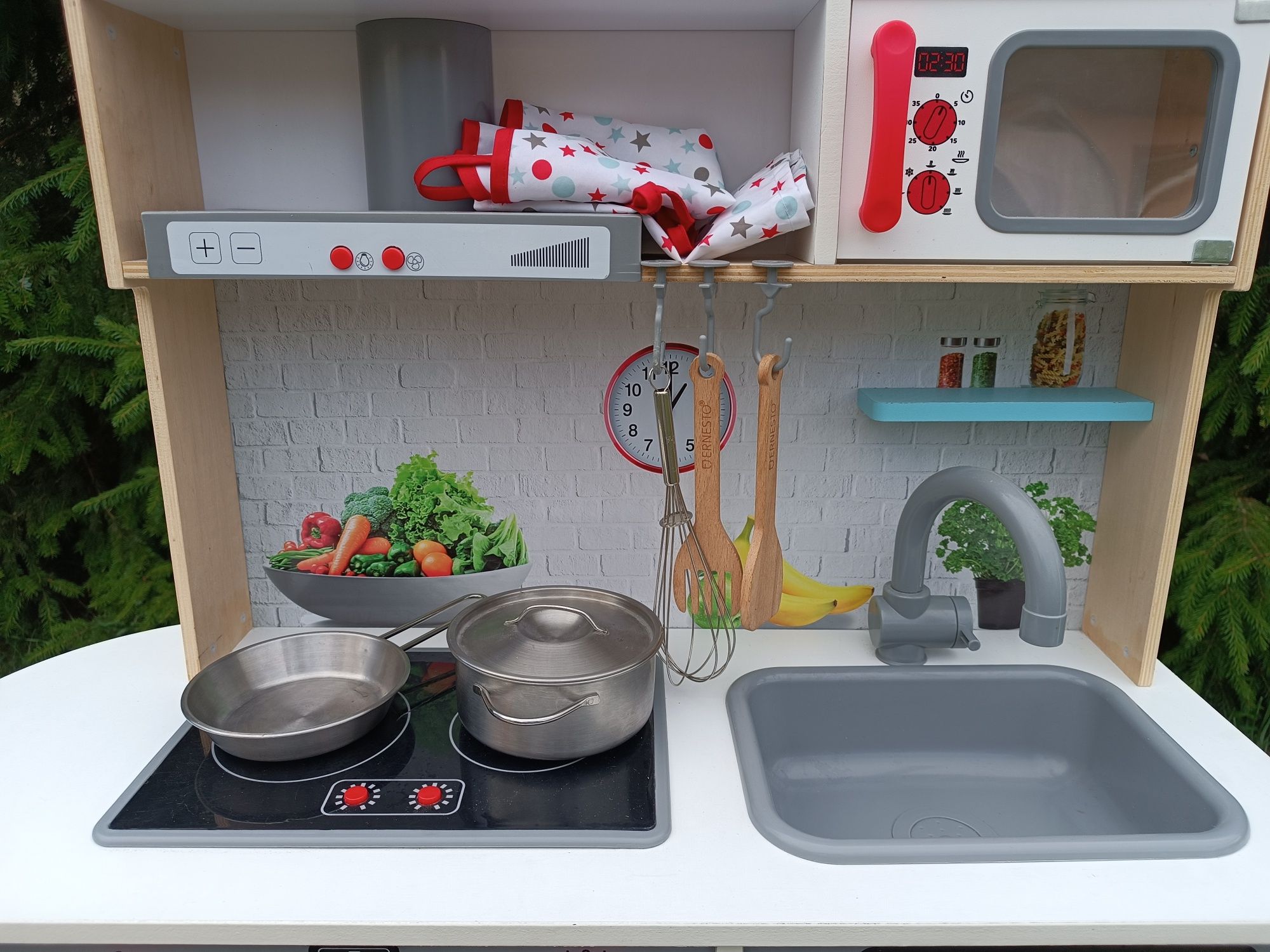 PLAYTIVE® Kuchnia drewniana do zabawy z akcesoriami