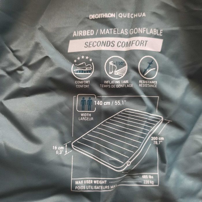 Materac kempingowy Quechua Air Comfort 140 cm 2-osobowy + pompka