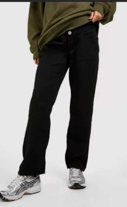 Jeansy ciążowe proste  BooHooo S czarne