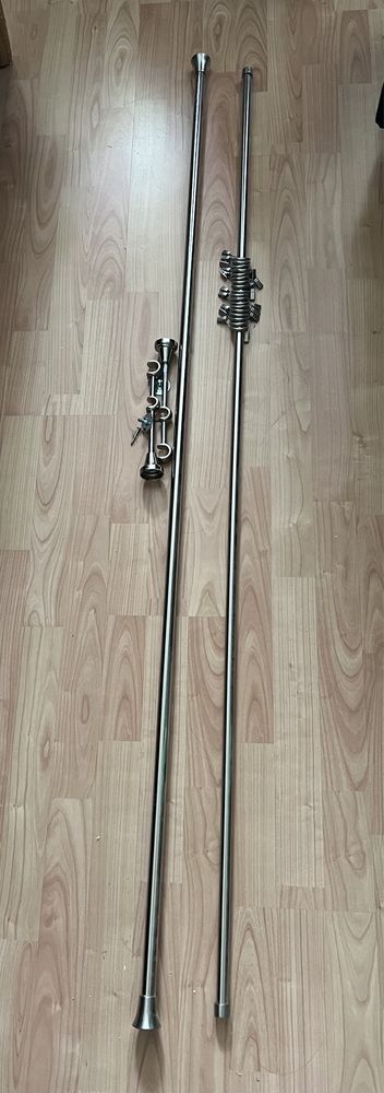 Karnisz metalowy podwójny z żabkami 120 cm)